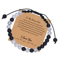 Bracelet code Morse fait main en pierres naturelles avec carte message pour beau-fils - À Mon Fils de Coeur