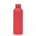 Matte coral red double-wall insulated water bottle with matching screw-on lid - 500ml / Red