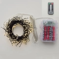 Luci a LED 6M 200 bianco caldo con vano batteria e telecomando, 9 modalità - Vano batteria / Filo Nero
