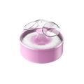 Rosa Puderquastendose mit klarem Deckel und weichem Applikator für Babys oder Friseure - Puderdose-Set / Rosa