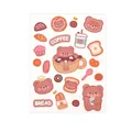 Cartoon bear and coffee themed DIY stickers for pencil cases size 14x10.5cm - Sticker - Coffee Bear