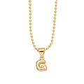 Polished 18k gold plated necklace featuring a 3D initial G pendant on bead chain - Letter G