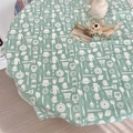 Minimalistische runde Tischdecke aus Baumwollleinen in Minzgrün für das Esszimmer - 90*90cm / Grünes Küchengeschirr Baumwollleinen