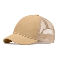 Cappellino trucker kaki in mesh traspirante con visiera corta per sport e sole - Regolabile / Kaki