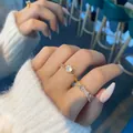 Elegant gold twisted rope ring with round diamond and rectangular zircon band set - Large Round Gemstone Woven Style (TJZ277)