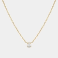 Dettaglio della collana dorata con ciondolo in zircone a goccia e castone a tre griffe - Pendente a Goccia d'Acqua Singolo / Oro