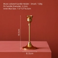 Small brass finish candlestick holder with tapered base for romantic dinner decor - Small Size / Bronze
