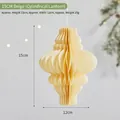 Beige 15cm foldable honeycomb paper lantern tree for elegant Christmas tabletop decor - 15CM / Cylindrical / Beige