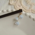 Elegant wooden hair stick with vintage light blue lily of the valley floral pendants - Bluebell (Wooden Hairpin-Single Pc)