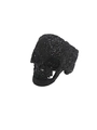 Gothic skull ring for men with vintage relief patterns in a matte black finish - Black Carved Skull
