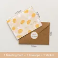 Floral thank you card set with kraft envelope and best wishes sticker, 11.5x8.5cm - Style F - HK8021 Floral Wish Card