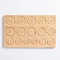 Bamboo bead design board for bracelets with 16 round grooves and size measurements - Bamboo Wood / Style B (Wrist Measurement Board)