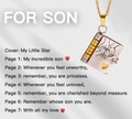 Silver envelope locket necklace for son with gold heart and opening book pendant - 23 Two-tone Hands Son Style