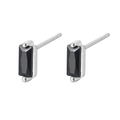 Elegant S925 sterling silver stud earrings featuring rectangular black cubic zirconia stones - Silver-Black Zirconia