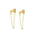Elegant gold drop earrings with cubic zirconia and chain links for stylish women - Teardrop Chain Studs / Gold