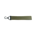 Porte-clés tactique en nylon vert olive avec mousqueton noir mat et anneau en D - Vert Camouflage