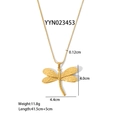 Collana con ciondolo a cuore e farfalla dorata con dettagli su peso e dimensioni - Stile Libellula (YYN023453)