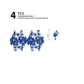 Blau-weiße Zuckerstangen-Weihnachtsanhänger mit Glitzerschleifen, 4er-Set, 11 cm hoch - Schleife Zuckerstange (Blau)