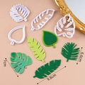Set of 4 tropical leaf cookie cutters for fondant and clay featuring monstera designs - Leaf Shapes Mold Set