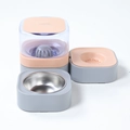 Automatische voerset voor huisdieren in roze en grijs met rvs-bak en waterdispenser - Waterdispenser met Enkele Bak (Roze + Grijs)