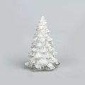 Mini resin Christmas tree ornament in clear glass style with white snowflake details - 11 White Porcelain / Boxed 11x7x7cm