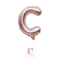 Rose gold letter C foil balloon for party decor with professional card packaging - Letter C (With Backing Card) / 16" / Rose Gold