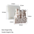 Siliconen mal 10,6x9,9x5,3cm voor DIY KISS kaars ambachten en cadeauversiering - Kus Patroon Paar Stijl (J-0254)