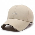 Beige baseball cap with FARD embroidery and mesh texture for outdoor sun protection - Khaki