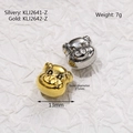 DIY-Schmuck Schweinekopf-Abstandsperlen in Silber und Gold mit 3,5 mm Bohrung - Schweinekopf(KLJ2641-Z) / Silber