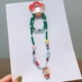 Children's Christmas jewelry set with green beaded necklace and cute reindeer pendant - 3# Reindeer