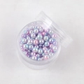 Macro di perle sintetiche iridescenti da 3-5mm in scatola per decorazioni gioielli - Blu Rosa Iridescente