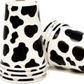 Disposable paper cups with classic black and white cow print for party table decorations - Paper Cups 10pcs