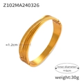 18K gold plated textured spiral bangle with 1.2cm width and 6cm inner diameter - Z102 - Gold