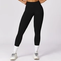 Leggings yoga neri a vita alta da donna per controllo addominale e modellamento - S / Nero Premium