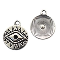 Retro silver Eye of Horus circular DIY jewelry charm pendant with double-sided texture - Round Sun Eye(A4-157)