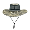 Digital camouflage outdoor sun hat with breathable mesh and adjustable chin strap - M(56-58cm) / Camo Green