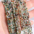 Detailed close-up of 2mm-3mm multi-colored natural stone beads for DIY jewelry making - 2mm (approx 170pcs) / India Agate