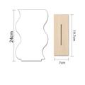 Irregular wave acrylic mirror with wooden base, size 24cm height by 19.7cm length - Wave Shape + Base