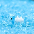 Miniature blue fish bone figurine 2.5cm for micro landscape and aquarium decor - Fishbone No. 10