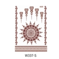 Waterproof red-brown henna mandala tattoo sticker with intricate lace patterns style W-337 - Mandala Decorative Border (W337-S)