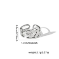 Detail view of leaf pattern titanium steel ring showing 0.9cm width and 1.7cm diameter - Leaf Pattern Hollow Style (TYR0296)