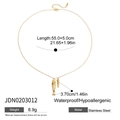 Collier en acier inoxydable doré avec double pendentif torse, chaîne 55cm, hypoallergénique - Style Torse Abstrait (JDN0203012)