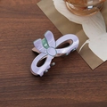 Lilac purple bow hair claw clip with mint green lining in a glossy resin finish - Bow Claw Clip / Purple