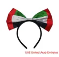 UAE flag hairband with a large satin bow in red green white and black colors - UAE Flag