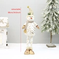 Pupazzo di neve natalizio retrattile in tessuto dorato, decorazione alta 88cm - Stile Cappello a Punta (YH20012)