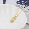 Minimalist 18k gold plated girl pendant necklace with sparkling cubic zirconia accents - Gold Girl Type B