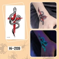 Luminous Halloween snake and cross tattoo sticker with green glow effect, style Hi-209 - Hi-209 Snake Cross
