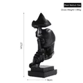 Sculpture abstraite Le silence est d'or en résine noir mat, hauteur 27 cm - Noir-Moyen-Le Silence est d'Or
