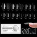 Size chart for 16 sizes of clear soft gel nail tips in medium natural square shape - Square Medium (07#320pcs)