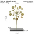 Modern minimalist black and gold ceramic ornament with radial metal bubble design - Colorful Bubble Metal Ornaments